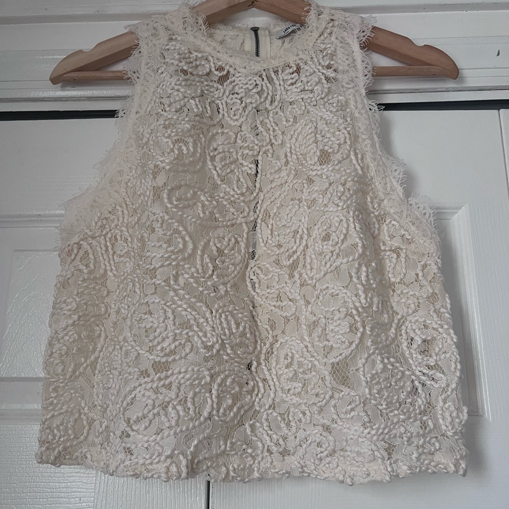 Zara white crop top | Embroided crop top
